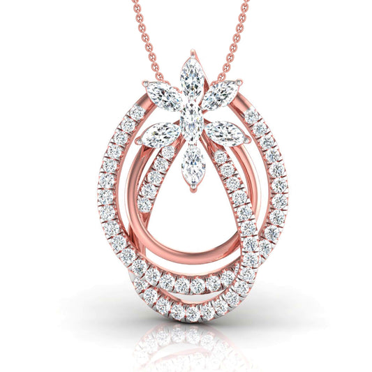 Marquise & Round Diamonds Twirling Tapestry Pendant