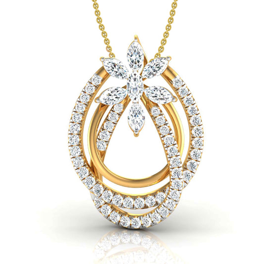 Marquise & Round Diamonds Twirling Tapestry Pendant