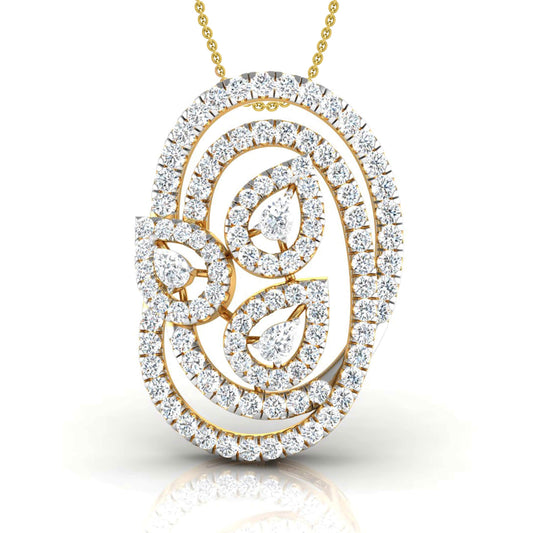 Pear & Round Cut Diamonds Embrace Pendant