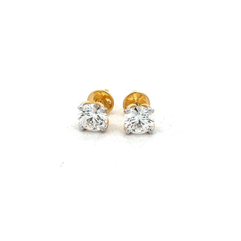  1 Carat Each Minimalist Rose Gold Diamond Stud