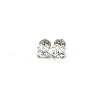  1 Carat Each Minimalist Rose Gold Diamond Stud