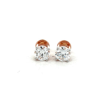1.5 Carat Each Elegant Round Diamond Studs