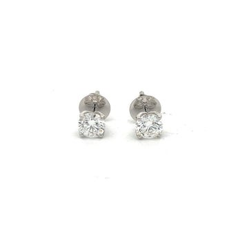 Classic 4-Prong Round Cut Diamond Studs