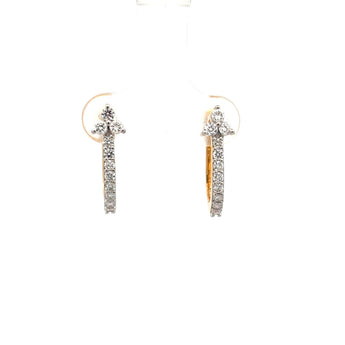 Clover Cluster Diamond Huggie Hoop Earrings
