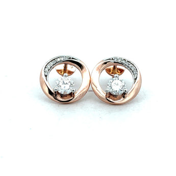 Elegant Floating Diamond Round Earrings