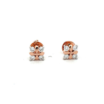 Round Sparkling Diamond Cluster Earrings