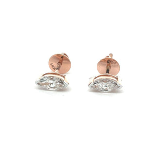 50 Cents Each Marquise Shape Diamond Studs
