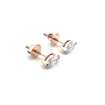 50 Cents Each Marquise Shape Diamond Studs