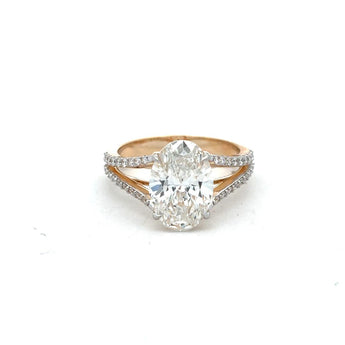 3.5 Carat Center Oval Cut Diamond Split-Shank Ring