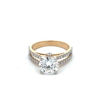 2.2 Carat Round Diamond Double-Row Pave Ring