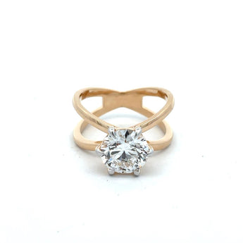 2.5 Carat Round Cut Diamond Bypass Ring