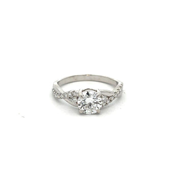 1 Carat Round Diamond Twist Pave Ring