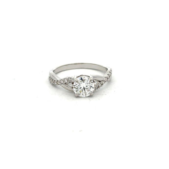1 Carat Round Diamond Twist Pave Ring