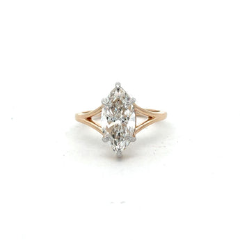 2.5 Carat Marquise Cut Diamond Split-Shank Ring