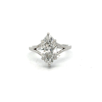 2.5 Carat Marquise Cut Diamond Split-Shank Ring