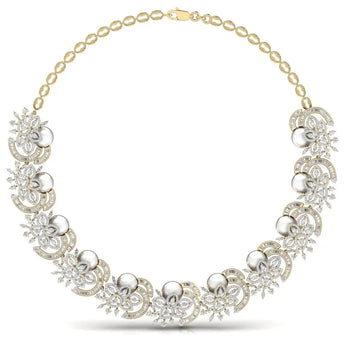 Buy Fancy Gold Diamond Necklace Online from Ivana Jewels Best lab grown diamond jewellery brand
