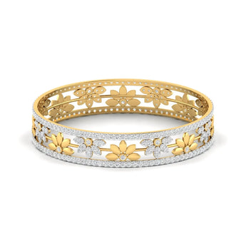 Buy 7 Carat Elegant Gold Diamond Bangle Online from Ivana Jewels Best lab grown diamond jewellery brand