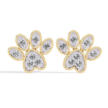 Buy Paw Diamond Stud Earring from Ivana Jewels Best lab grown diamond jewellery brand