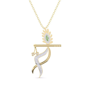 Buy Feather Style Gold Religious Pendant with Diamonds | Ivana Jewels Best lab grown diamond jewellery brand
