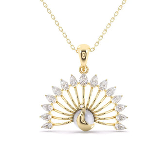 Buy Peacock Style Pear Shape Diamond Pendant Online from Ivana Jewels Best lab grown diamond jewellery brand