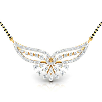Buy Pear Fluttering Diamond Mangalsutra Online | Ivana Jewels Best lab grown diamond jewellery brand