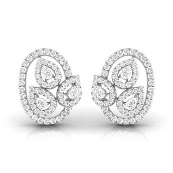Buy Pear & Round Diamond Hoop Earring from Ivana Jewels Best lab grown diamond jewellery brand