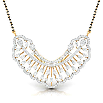 Buy Pear Sunburst Diamond Mangalsutra Online | Ivana Jewels Best lab grown diamond jewellery brand