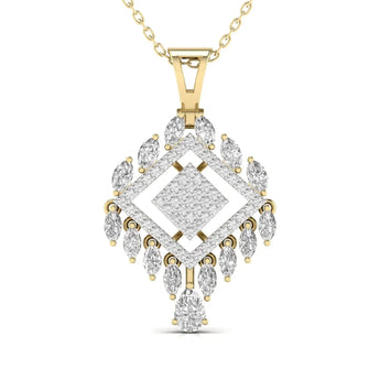 Buy Marquise & Round Cut Diamond Pendant Online from Ivana Jewels Best lab grown diamond jewellery brand