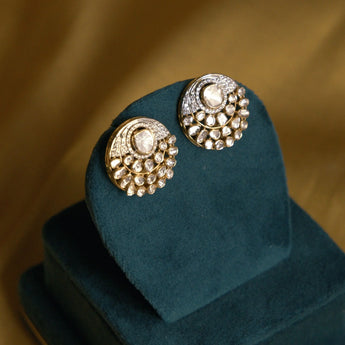 Shop Elegant & Sustainable Deco Inspired Polki Earrings | Ivana Jewels Best lab grown diamond jewellery brand