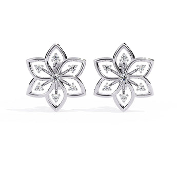 Buy Pretty Flower Diamond Stud Earring from Ivana Jewels Best lab grown diamond jewellery brand