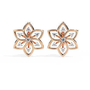 Buy Pretty Flower Diamond Stud Earring from Ivana Jewels Best lab grown diamond jewellery brand
