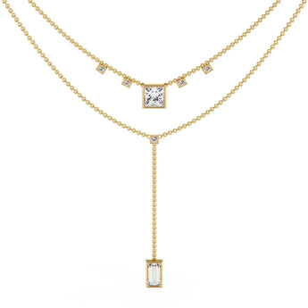Necklace with Princess and Baguette Diamond Accents Best lab grown diamond jewellery brand