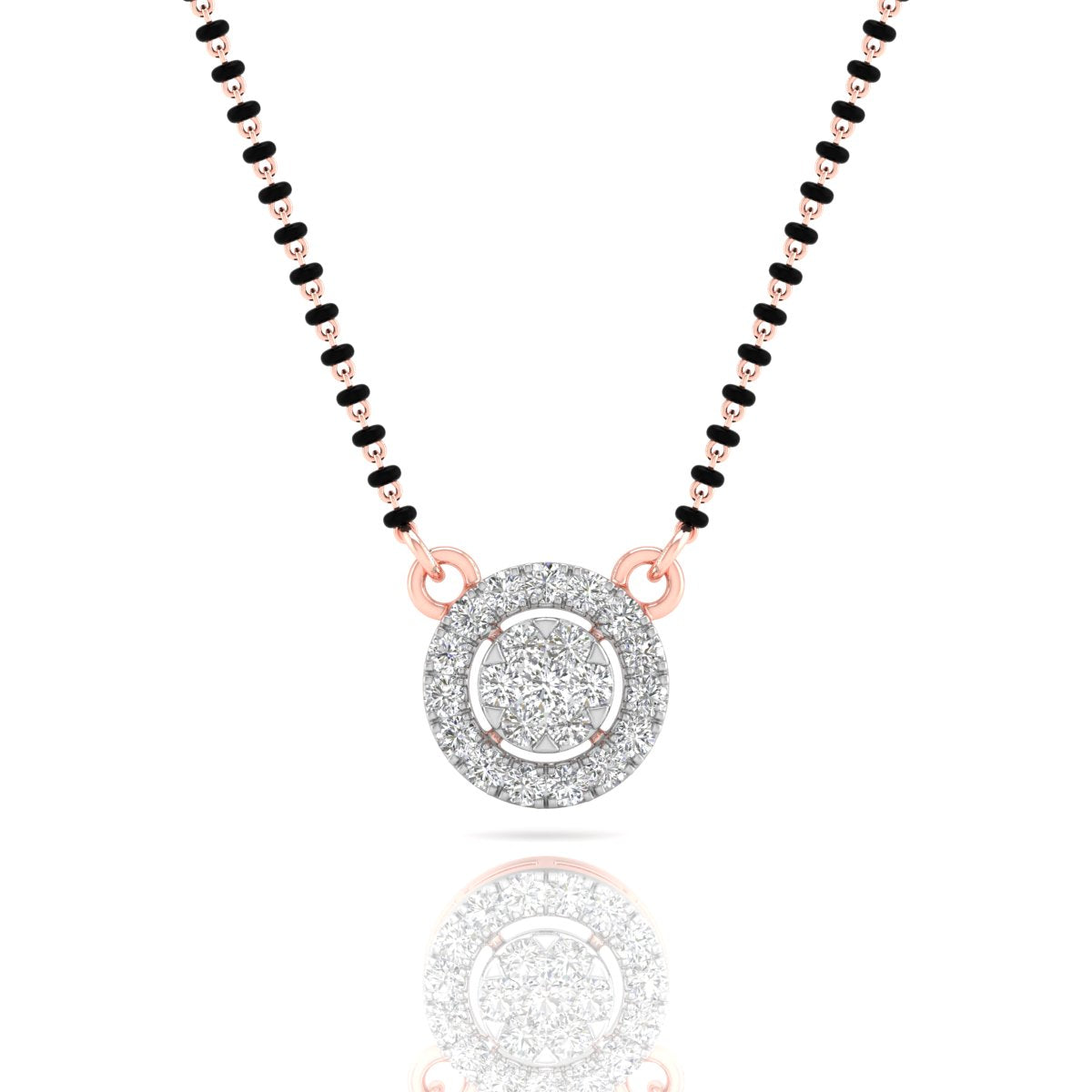 Circle Diamond Mangalsutra Pendant