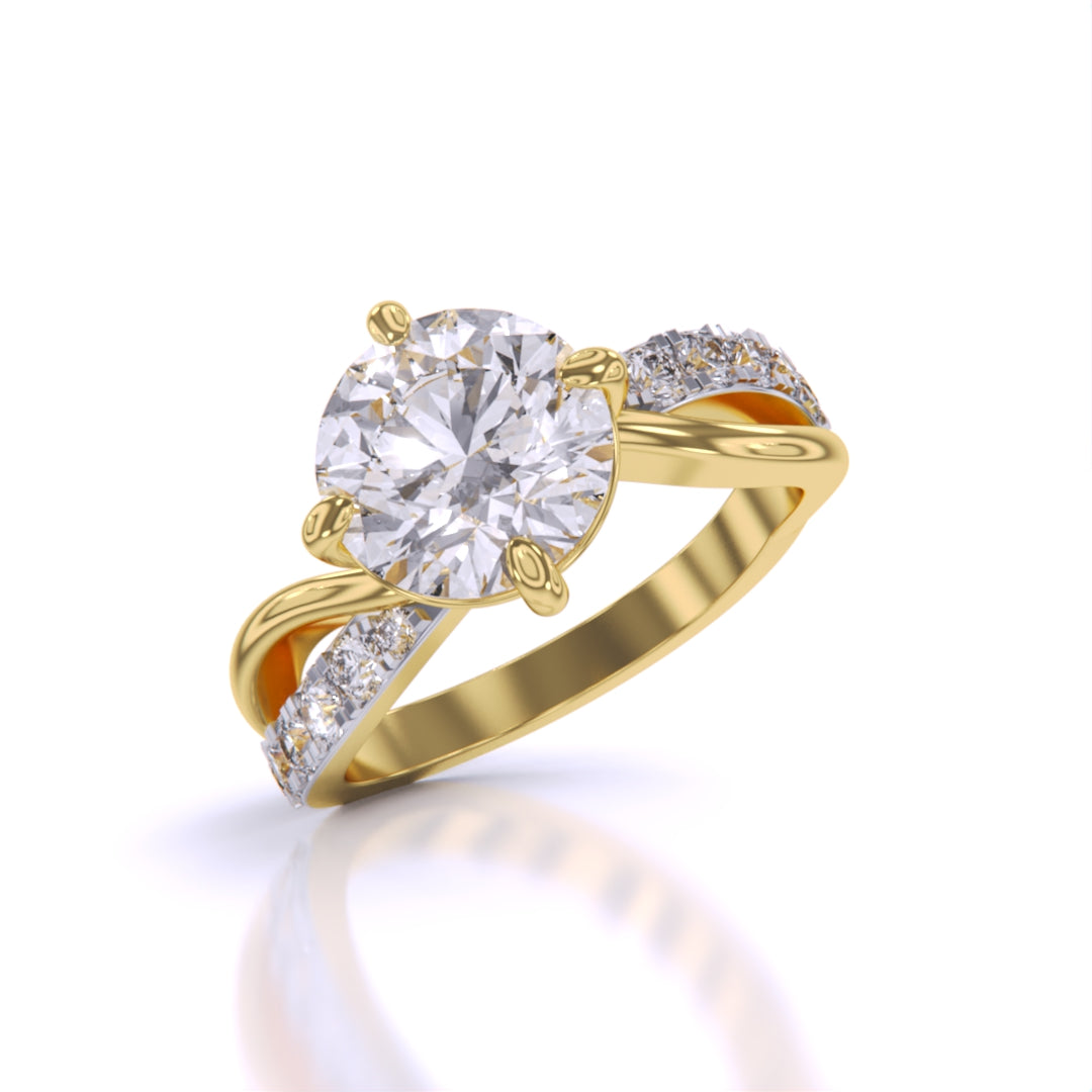 2 Carat Round Cut Diamond Centre Solitaire Ring