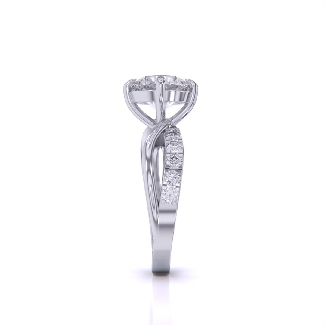 2 Carat Round Cut Diamond Centre Solitaire Ring