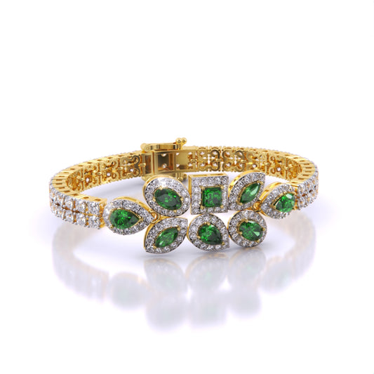 Beautiful Emerald Colour Stone Bracelet For Girls