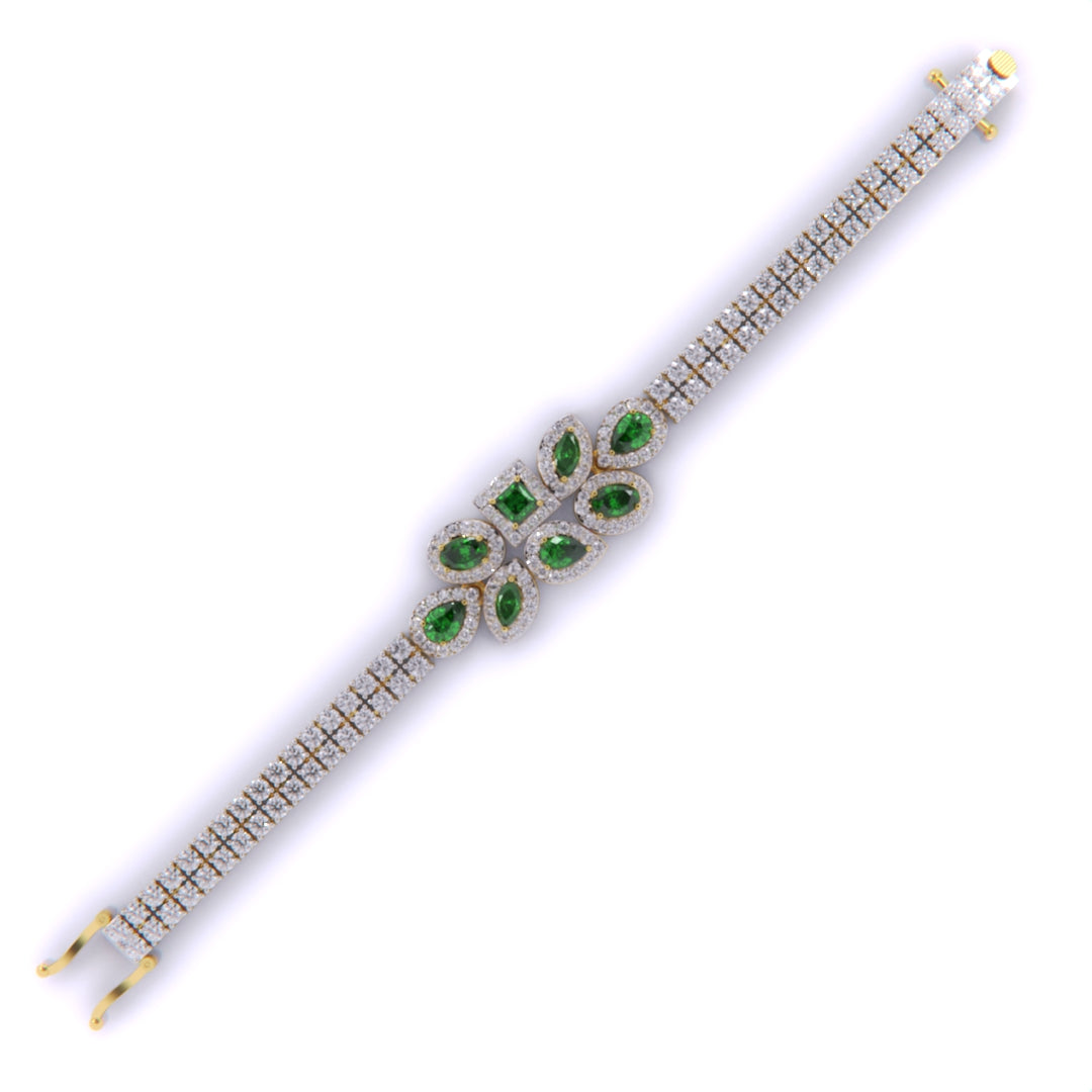 Beautiful Emerald Colour Stone Bracelet For Girls