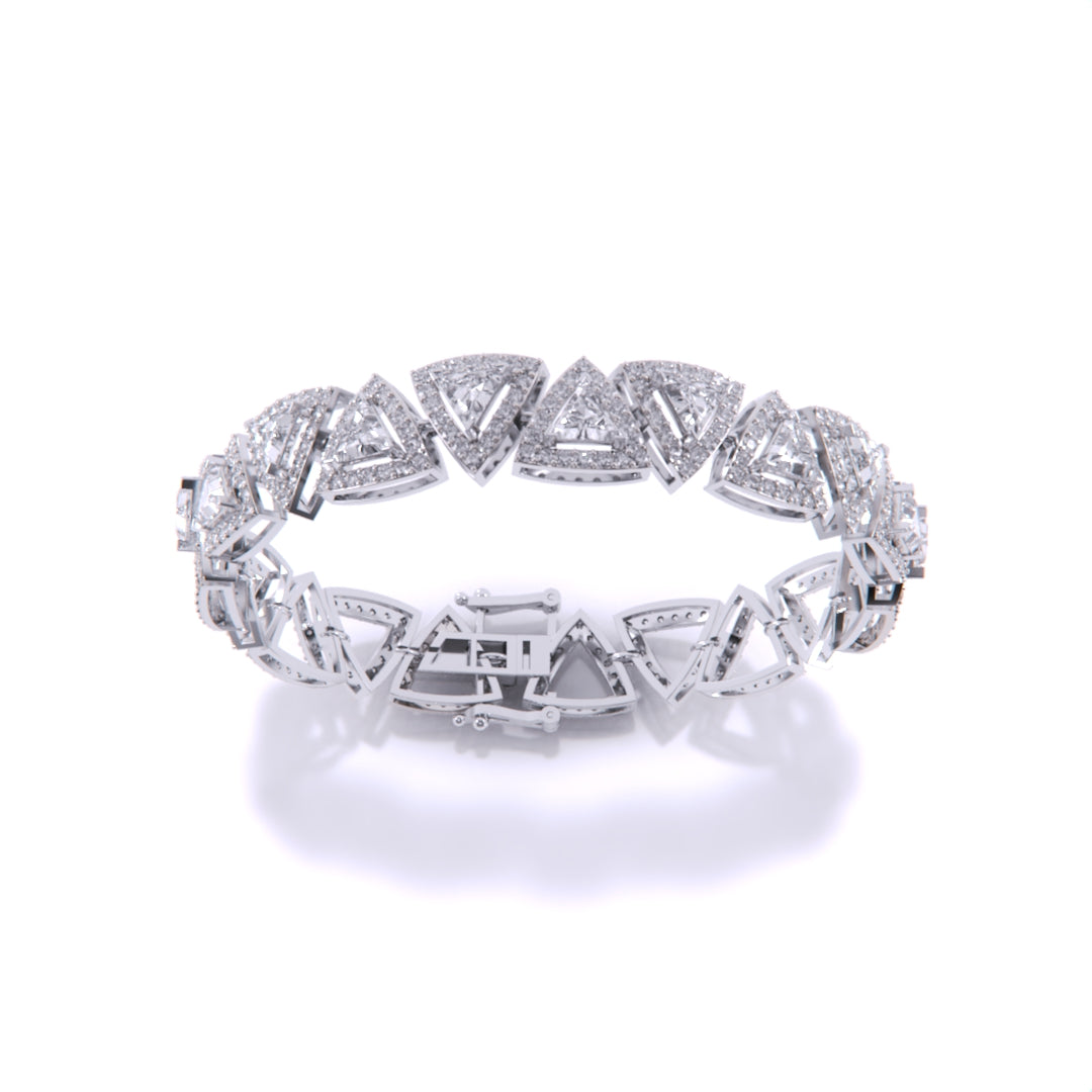 Trilliant Cut Diamond Tennis Bracelet