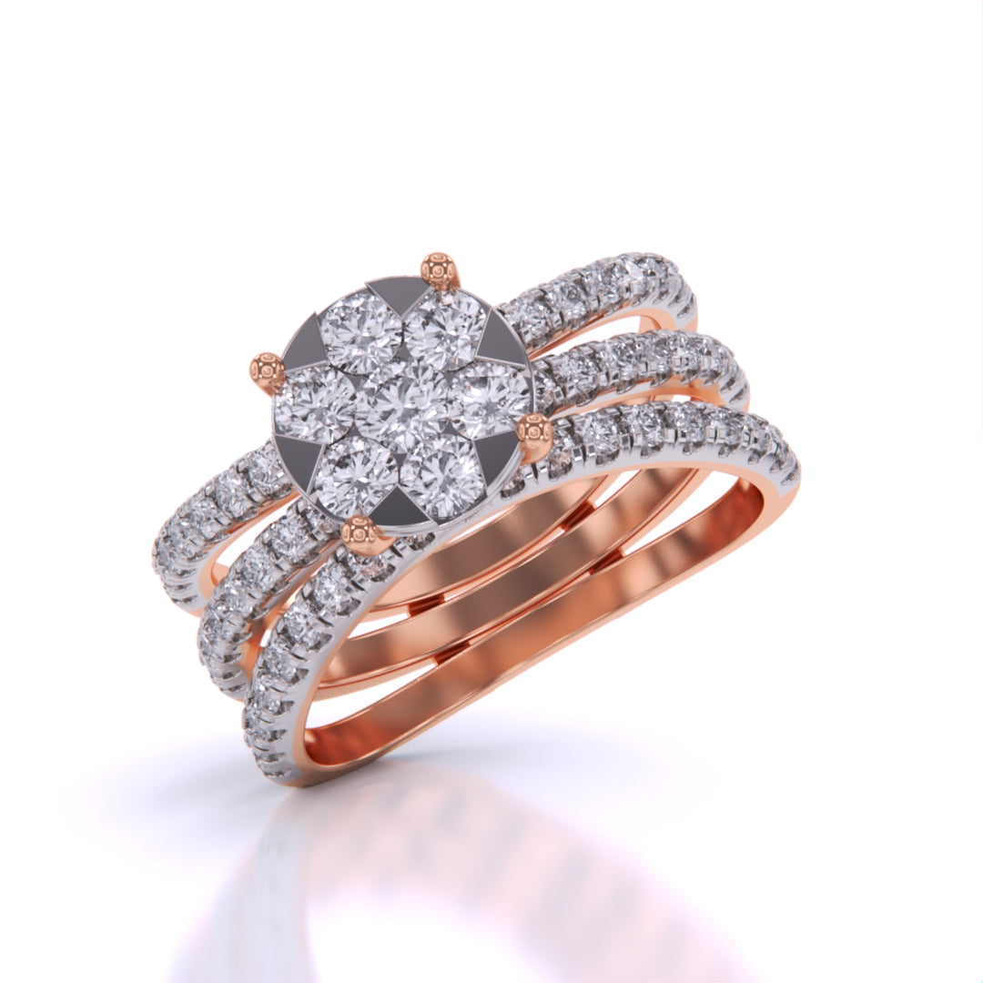 Elegant Cocktail Stack Ring