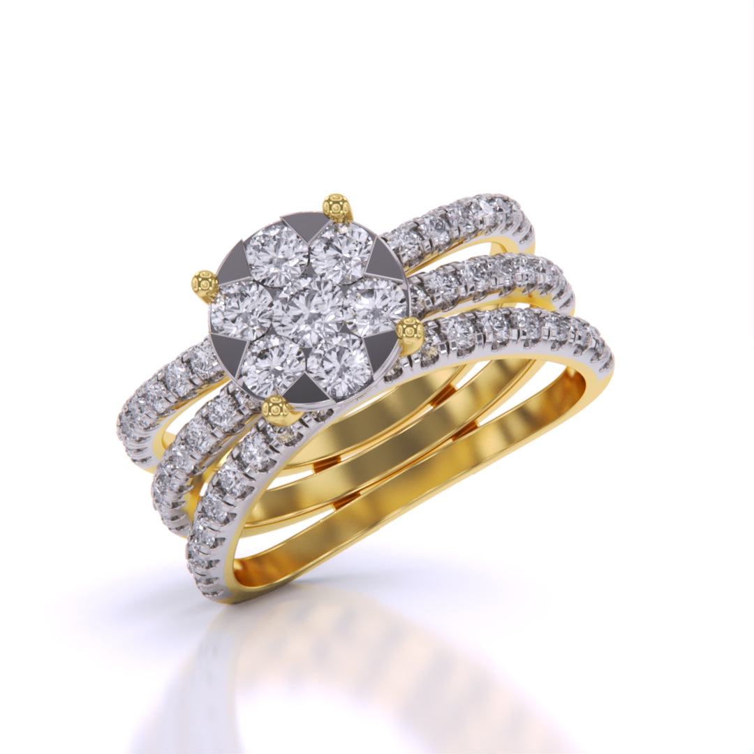 Elegant Cocktail Stack Ring