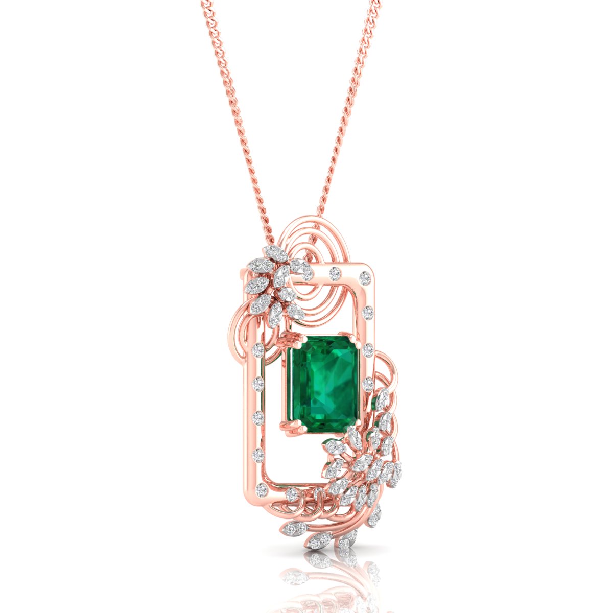 Vivid Emerald and Diamond Pendant