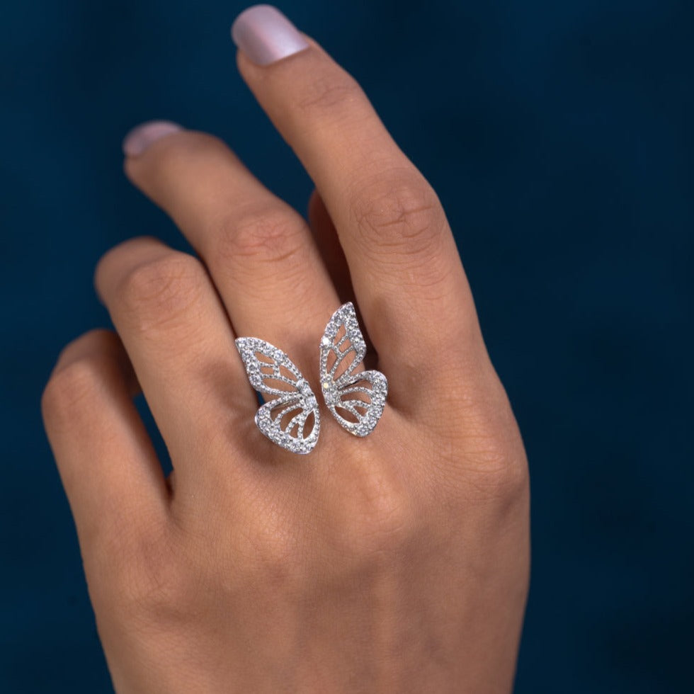 Diamond Butterfly Ring