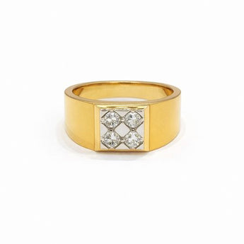 Classic Square Diamond Cluster Men’s Ring