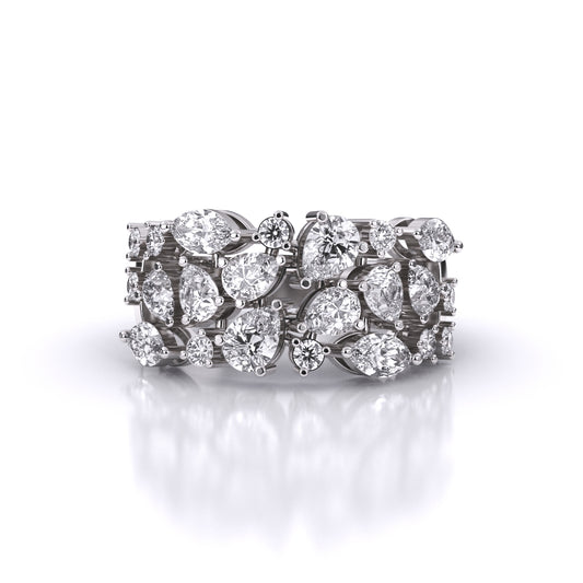 Multi Shape Diamond Cascade Ring