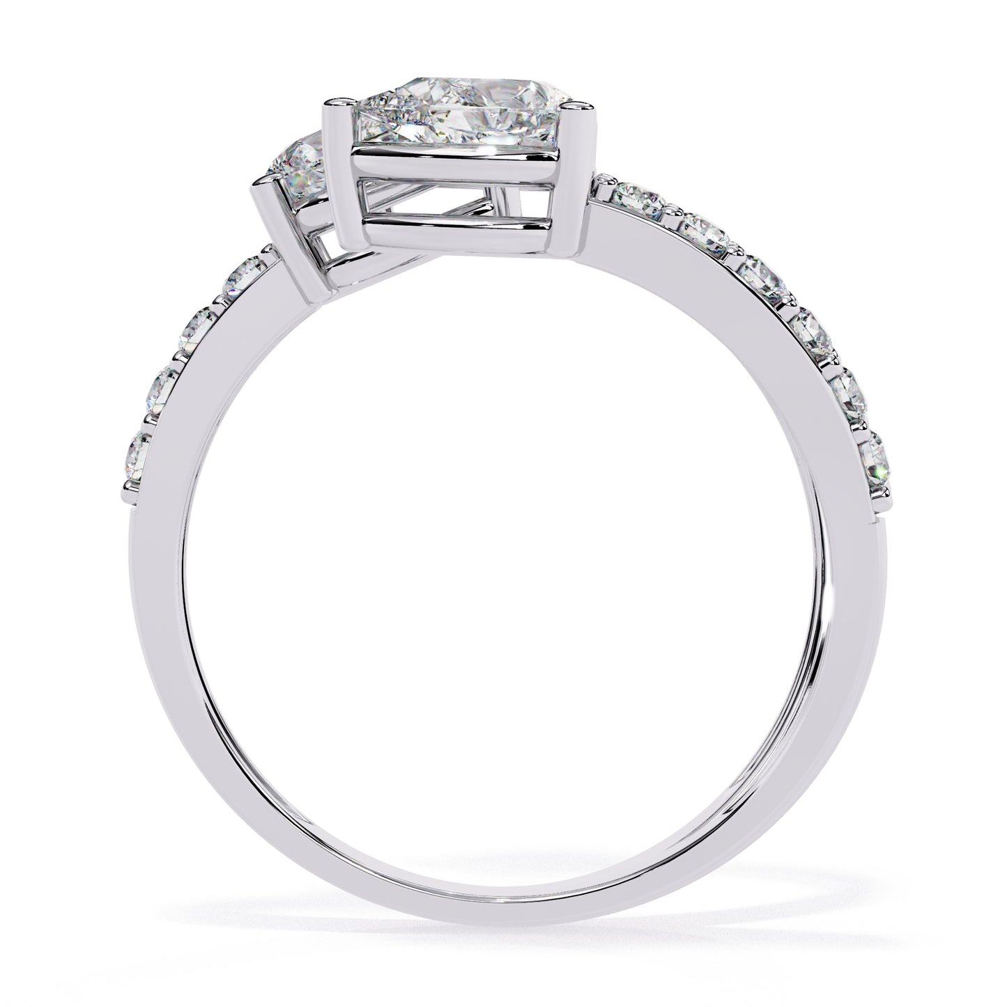 Three Diamond Crossover Ring