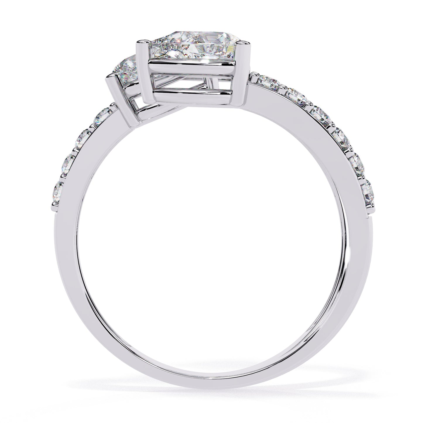 Three Diamond Crossover Ring