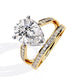 Stunning Pear Diamond Ring with Pave Band