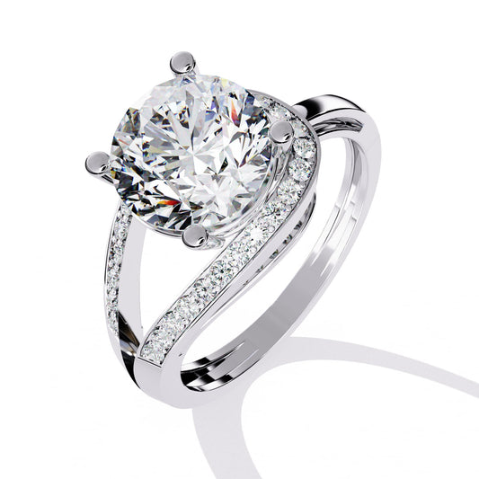 Sparkling White Diamond Solitaire Engagement Ring