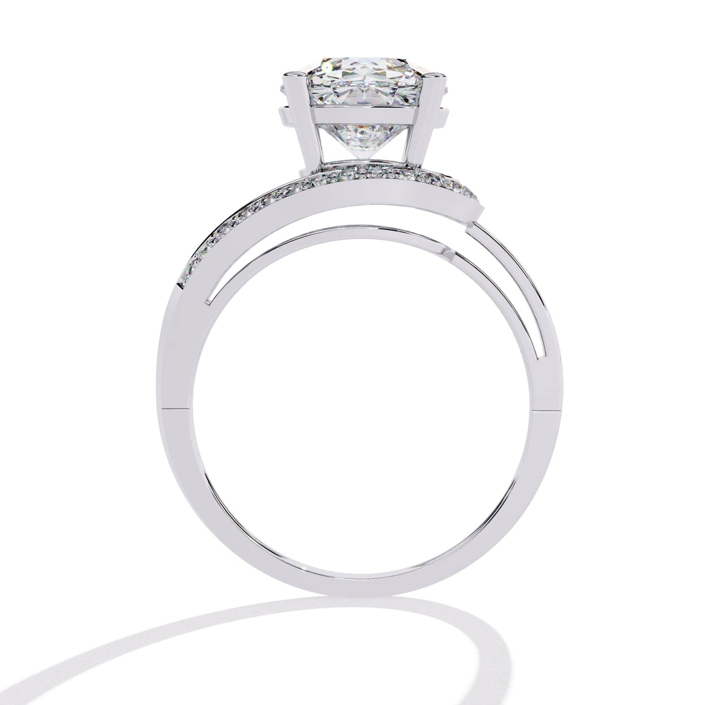 Sparkling White Diamond Solitaire Engagement Ring