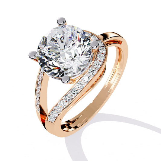 Sparkling White Diamond Solitaire Engagement Ring